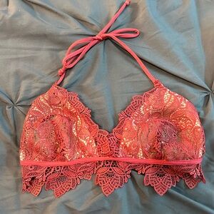 For Love & Lemons Lace Bikini Top Only in Rust